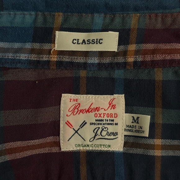 J Crew The Broken In Oxford Organic Cotton Plaid Button Up Shirt Men's Medium - Picture 3 of 3